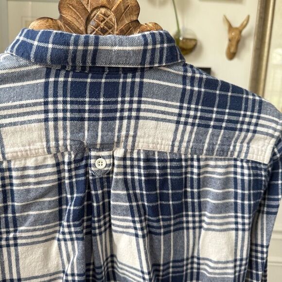 Denim & Flower Blue Plaid Flannel Button Up Shirt Slim Fit M - Picture 3 of 8